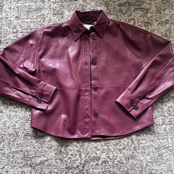 Babaton red leather jacket - Picture 4 of 6